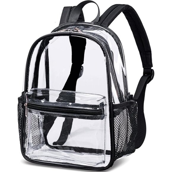 New Beautiful Black Clear Small Backpack for Girls, Women's (12x12x6) - Picture 1 of 9